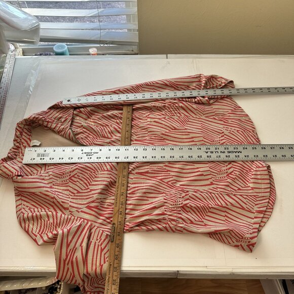 Zenergy By Chicos Womens Red & Beige Striped Zip Up Jacket Size 0 Medium - Picture 2 of 10